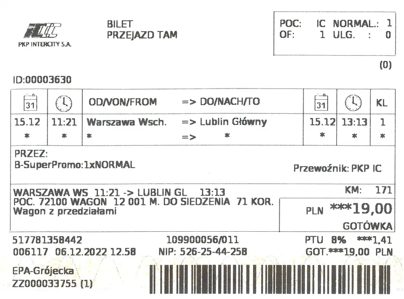 Jak skutecznie odzyskać pieniądze za niewykorzystany bilet PKP?