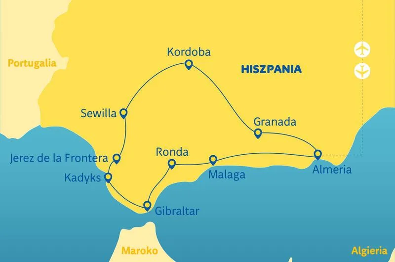 Czas lotu z Katowic do Malagi