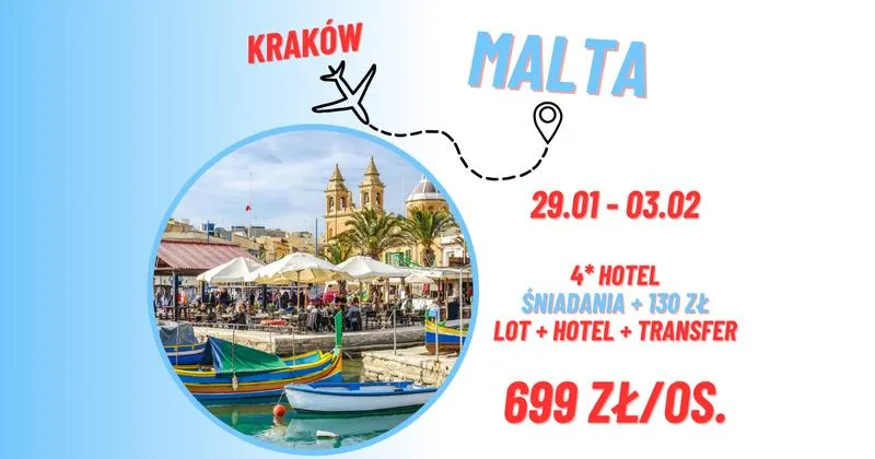 Najlepszy czas na lot Kraków–Malta