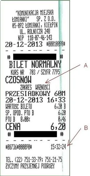 Rodzaje biletów jednorazowych