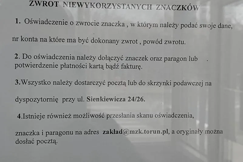 Terminy zwrotu biletów