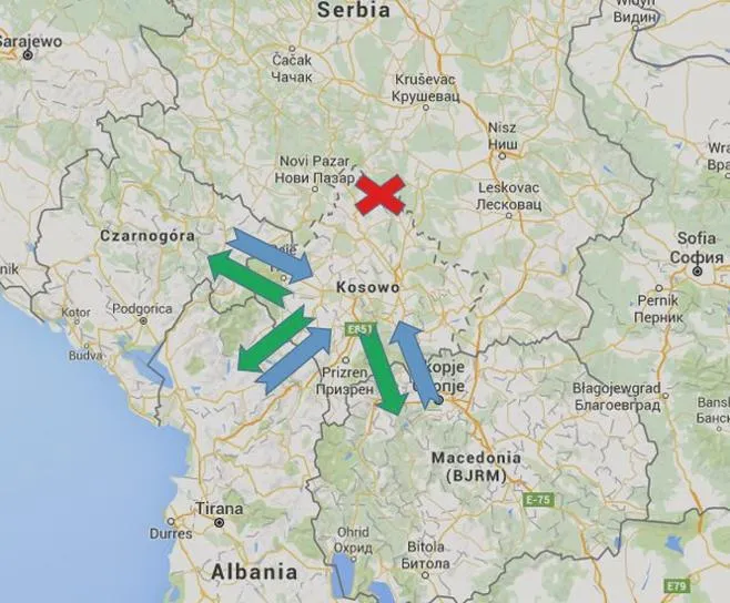 Trasy do Kosowa
