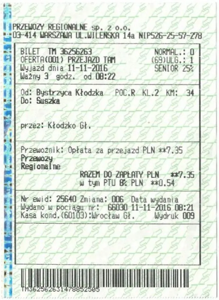 Zakup biletów kolejowych