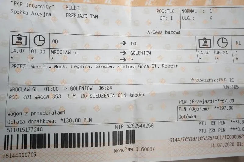 Zakup biletu PKP