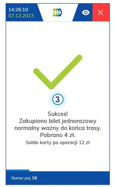 Zakup biletu w aplikacji