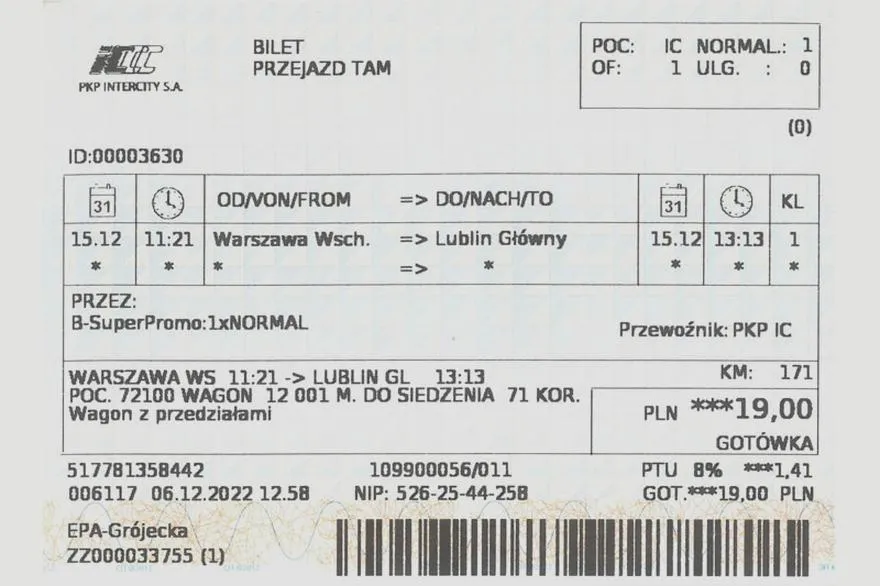 Zasady zwrotu biletów